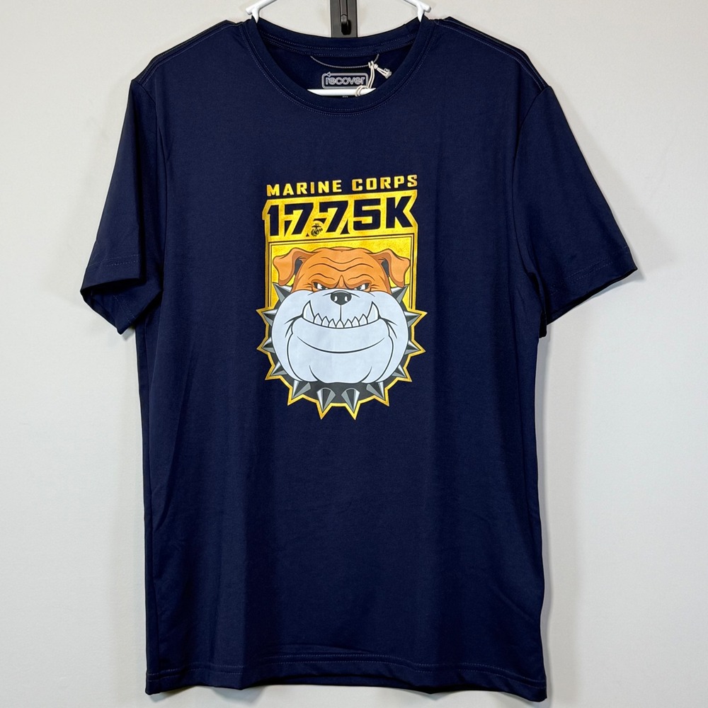 NWT Recover Marine Corps 17.75K T-Shirt Mens M Navy Blue NEW 2024 Graphic Tee